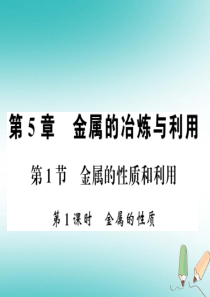 2018秋九年级化学上册 第5章 金属的冶炼与应用 第1节 金属的性质和利用（第1课时）金属的性质习