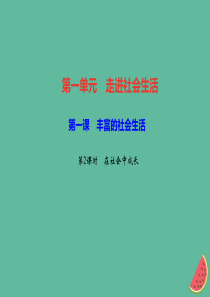2018秋八年级道德与法治上册 第一单元 走进社会生活 第一课 丰富的社会生活 第2框 在社会中成长