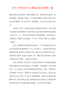 关于大学生实习心得体会范文范例5篇