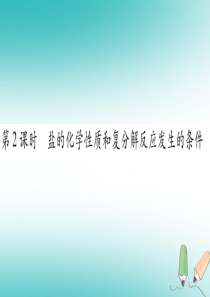 2018年秋九年级化学下册 第8章 常见的酸、碱、盐 8.4 常见的盐 第2课时 盐的化学性质和复分