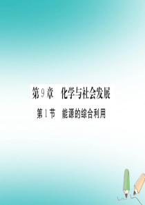 2018年秋九年级化学下册 9.1 能源的综合利用习题课件 沪教版