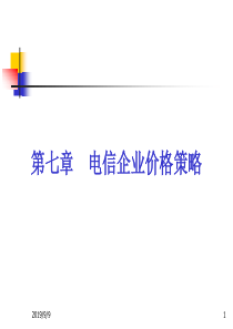 第七章电信企业价格策略