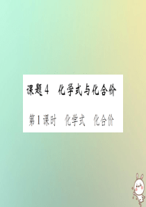 2018年秋九年级化学上册 第四单元 自然界的水 课题4 化学式与化合价 第1课时 化学式 化合价课