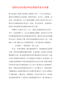 组织生活会批评和自我批评发言多篇