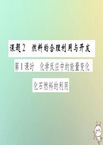 2018年秋九年级化学上册 第七单元 燃料及其利用 课题2 燃料的合理利用与开发 第1课时 化学反应