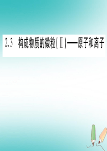 2018年秋九年级化学上册 第2章 空气、物质的构成 2.3 构成物质的微粒（II）—原子和离子 第