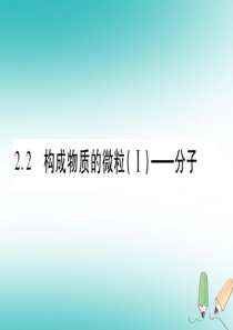 2018年秋九年级化学上册 第2章 空气、物质的构成 2.2 构成物质的微粒（Ⅰ）—分子习题课件 （