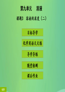 2018年秋季开学九年级化学下册《第九单元 溶液》课题3 溶液的浓度（2）（课堂导学+课后作业）课件