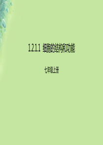 2018年七年级生物上册 1.2.1《细胞的结构和功能》课件 （新版）济南版