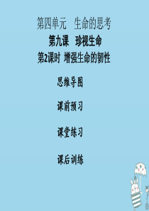 2018年七年级道德与法治上册 第四单元 生命的思考 第九课 珍视生命 第2框 增强生命的韧性课件 