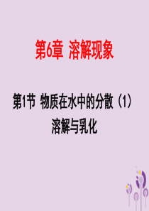 2018年九年级化学下册 第6章 溶解现象 6.1 物质在水中的分散（1）课件 沪教版