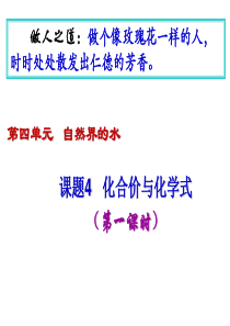 人教版九年级化学课件：第四单元自然界的水第四章化学式与化合价1