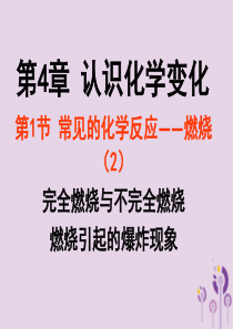 2018年九年级化学上册 第4章 认识化学变化 4.1 常见的化学反应—燃烧（2）课件 沪教版