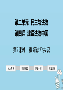 2018年九年级道德与法治上册 第二单元 民主与法治 第四课 建设法治中国 第2框 凝聚法治共识课件