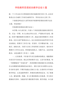 学校教师思想政治教学总结5篇