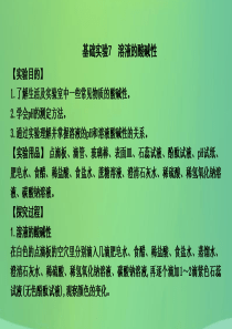 2018届九年级化学下册 第7章 应用广泛的酸、碱、盐 基础实验7 溶液的酸碱性课件 沪教版