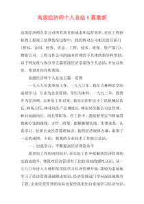 高级经济师个人总结5篇最新