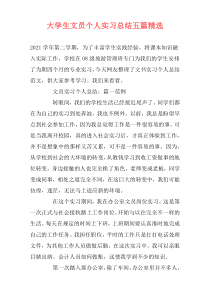 大学生文员个人实习总结五篇精选