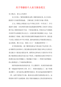 关于导游的个人实习报告范文