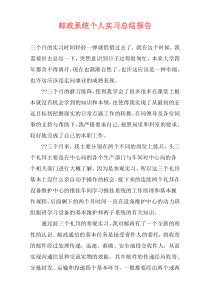 邮政系统个人实习总结报告