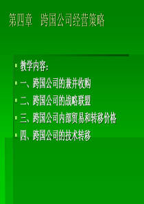 第四章跨国公司管理__跨国公司的经营策略和特点等