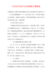 大学生毕业实习总结最新五篇精选