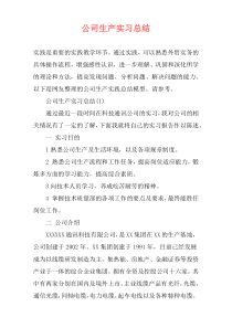 公司生产实习总结