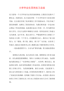 大学毕业生顶岗实习总结