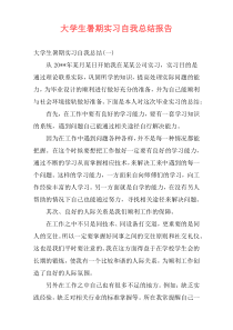 大学生暑期实习自我总结报告