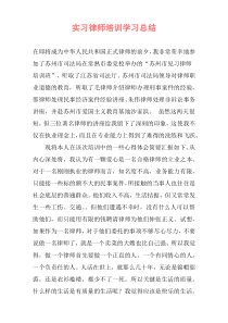 实习律师培训学习总结