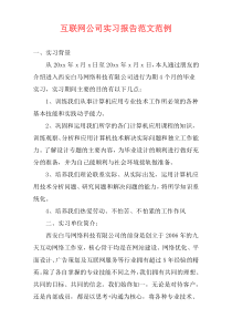 互联网公司实习报告范文范例