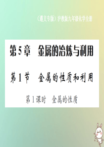 （遵义专版）2018年秋九年级化学全册 第5章 金属的冶炼与利用 5.1 金属的性质和利用 第1课时