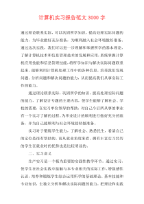 计算机实习报告范文3000字