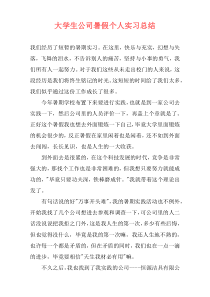 大学生公司暑假个人实习总结