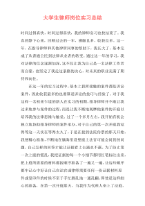 大学生律师岗位实习总结