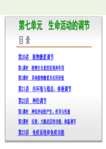 （浙江选考）2018届高三生物一轮复习 第7单元 生命活动的调节（基础知识梳理+考点互动探究+真题模