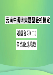 （云南专版）2019年中考化学总复习 题型复习（二）多结论选填题课件