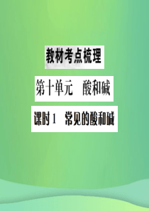 （云南专版）2019年中考化学总复习 教材考点梳理 第十单元 酸和碱 课时1 常见的酸和碱课件