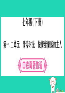 （云南专版）2019年中考道德与法治总复习 第1篇 真题体验 满分演练 七下 第1 2单元 青春时光