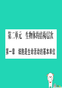 （玉林专版）2019年中考生物总复习 七上 第2单元 第1章 细胞是生命活动的基本单位课件