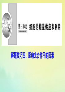 （新课标）2020高考生物一轮总复习 解题技巧四 影响光合作用的因素课件