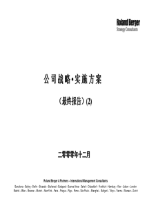 罗兰贝格--公司战略实施方案最终报告