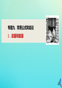 （新课标）2020版高考物理二轮复习 专题九 2 动量和能量课件