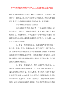 小学教师远程培训学习总结最新五篇精选