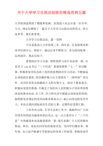 关于大学学习自我总结报告精选范例五篇