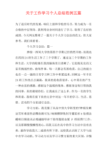 关于工作学习个人总结范例五篇