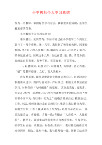 小学教师个人学习总结