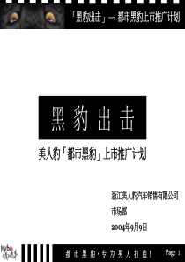 美人豹都市黑豹上市和推广策略[1](1)