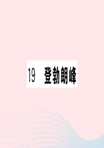 （武汉专版）2020春八年级语文下册 第五单元 19 登勃朗峰习题课件 新人教版