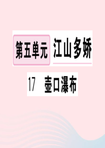 （武汉专版）2020春八年级语文下册 第五单元 17 壶口瀑布习题课件 新人教版